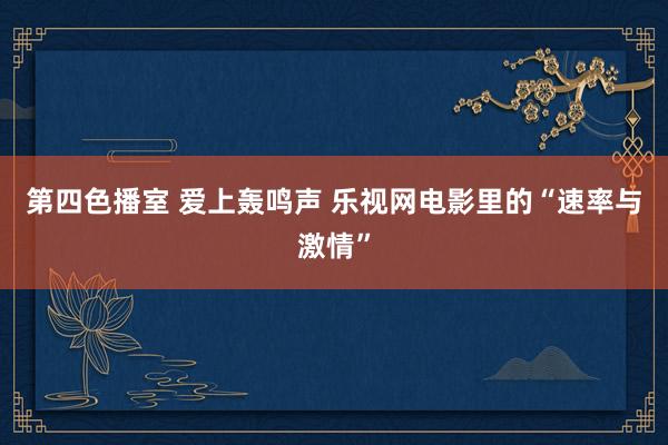 第四色播室 爱上轰鸣声 乐视网电影里的“速率与激情”