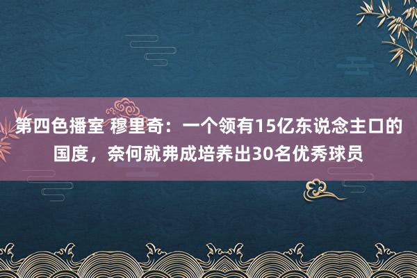 第四色播室 穆里奇：一个领有15亿东说念主口的国度，奈何就弗成培养出30名优秀球员