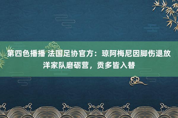 第四色播播 法国足协官方：琼阿梅尼因脚伤退放洋家队磨砺营，贡多皆入替