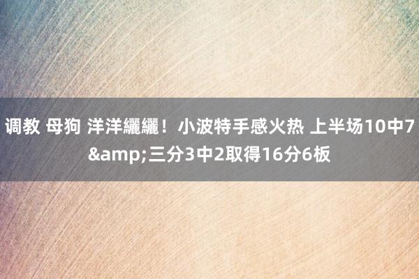 调教 母狗 洋洋纚纚！小波特手感火热 上半场10中7&三分3中2取得16分6板